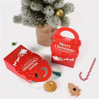 กล่องกระดาษแข็งสีแดงคริสต์มาส
